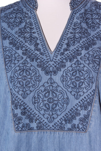 BLUE ILLUSION - Embroidered chambray tunic! 12