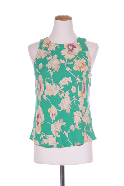 STATE OF PLAY - green floral woven viscose tank! 8-10