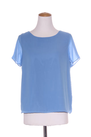 OLIVER BLACK - Cornflower blue lined split back top! 10