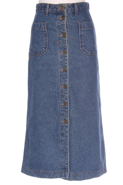 Made in Korea - Vintage button front denim midi skirt! 8