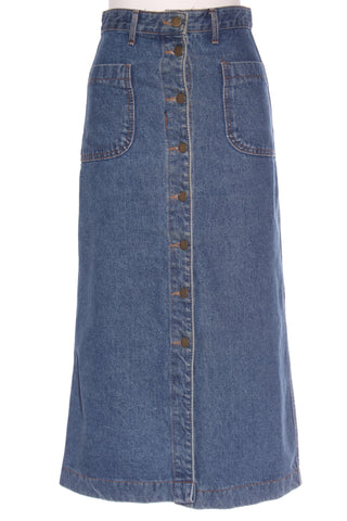Made in Korea - Vintage button front denim midi skirt! 8