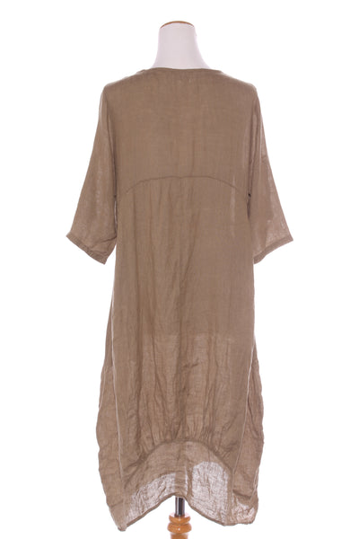 CALI & CO - Khaki linen midi dress! 12-14