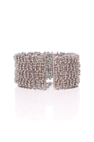 SILLS & Co - Silver beaded Cuff Bracelet - Adjustable