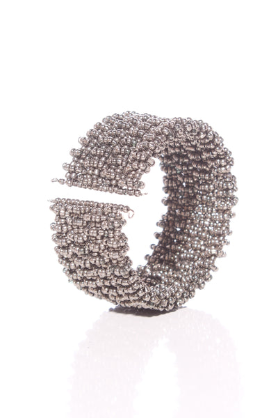 SILLS & Co - Silver beaded Cuff Bracelet - Adjustable