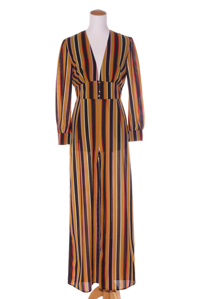 GLAMOROUS - Mustard stripe wide leg jumpsuit! 12