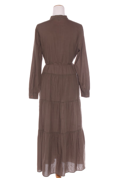 REPERTOIRE (NZ) "Ravi" Tiered cotton maxi shirt dress! 12