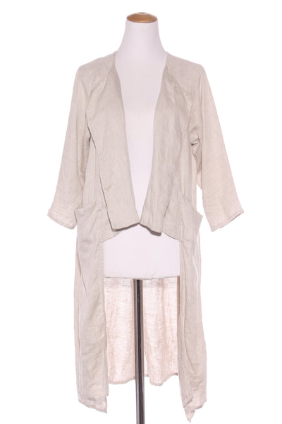 EVAS SUNDAY - Oatmeal hi low linen duster/jacket! 14