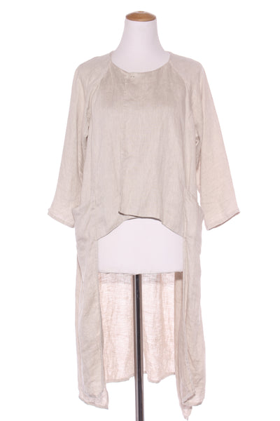 EVAS SUNDAY - Oatmeal hi low linen duster/jacket! 14
