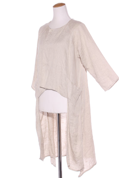 EVAS SUNDAY - Oatmeal hi low linen duster/jacket! 14