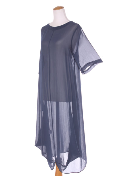 LOUNGE By Repertoire (NZ) Chiffon midi dress - Petrol! 10