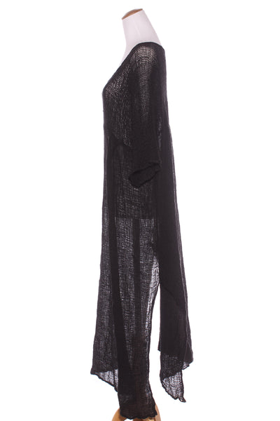 LA BOTTEGA (ITA) Textured + mesh knit linen maxi dress! 10-16
