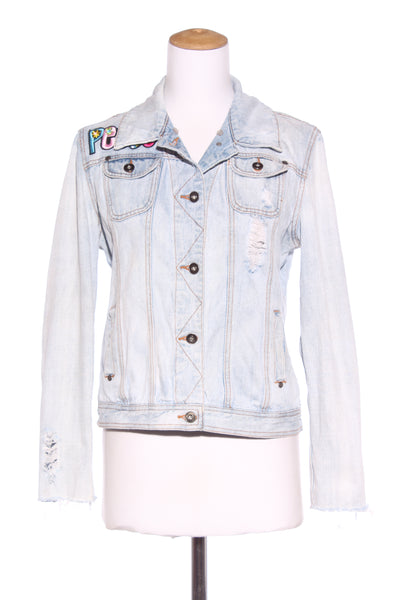 ALL ABOUT EVE "Peace" distressed denim jacket! 10