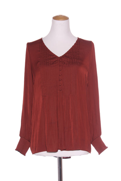 WHISTLE - Cocoa pleated satin blouse! 12