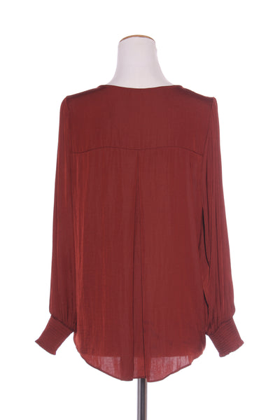 WHISTLE - Cocoa pleated satin blouse! 12