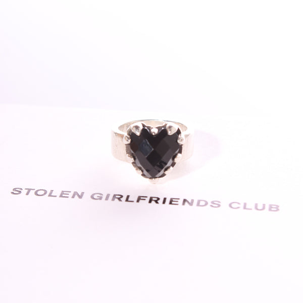 STOLEN GC - Moodstone heart silver ring!