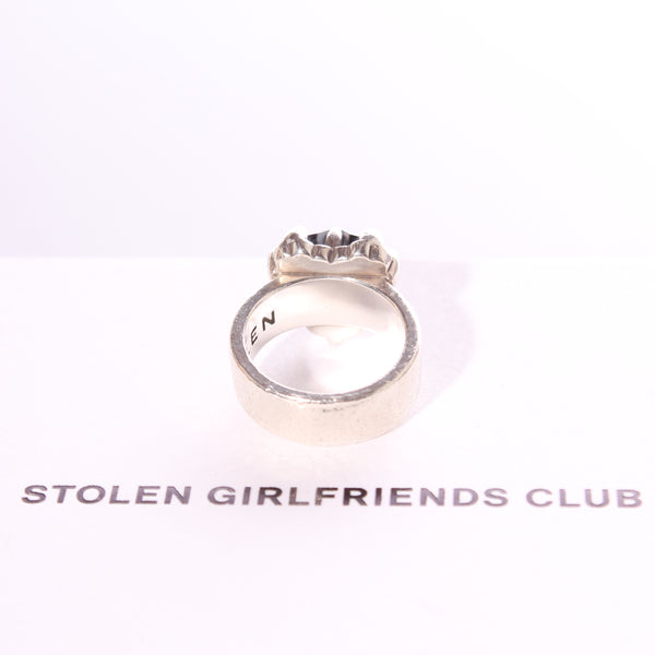 STOLEN GC - Moodstone heart silver ring!