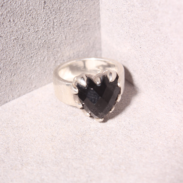 STOLEN GC - Moodstone heart silver ring!