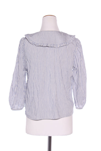 TU - Peter pan collar linen pinstripe top! 12