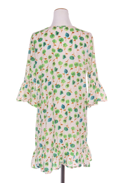 XETRA - Green floral pleat detail cotton dress! 10-12