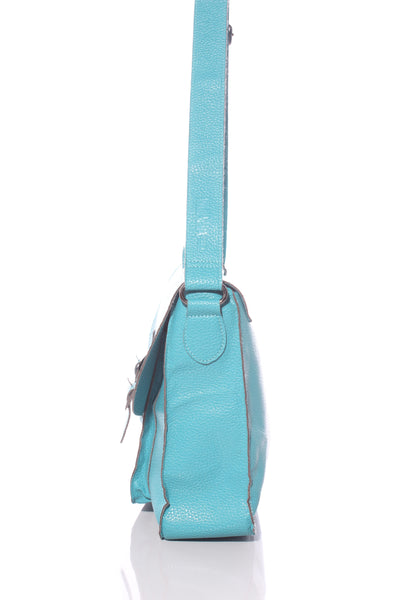 MOANA RD (LN) Large floral lined satchel - Aqua!