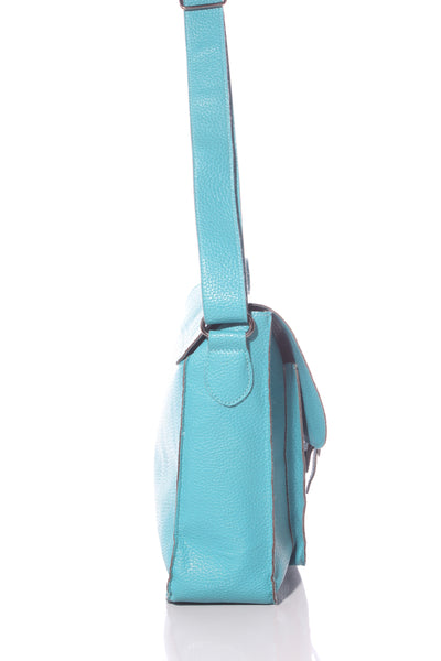 MOANA RD (LN) Large floral lined satchel - Aqua!