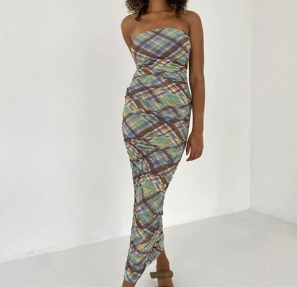 RUBY - Basil plaid mesh dress! 12