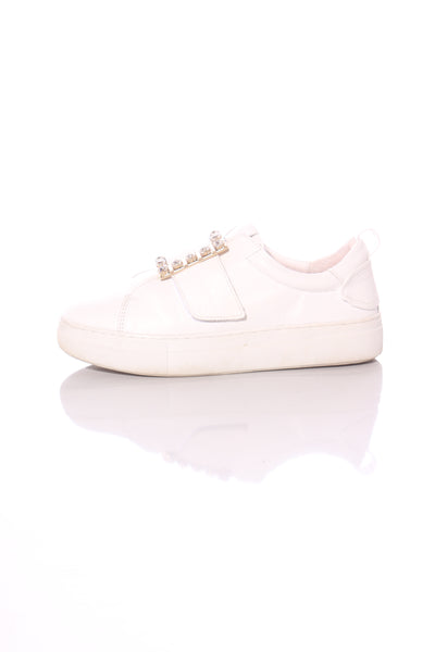 ALFIE & EVIE - Diamonte buckle leather platform sneakers! 40
