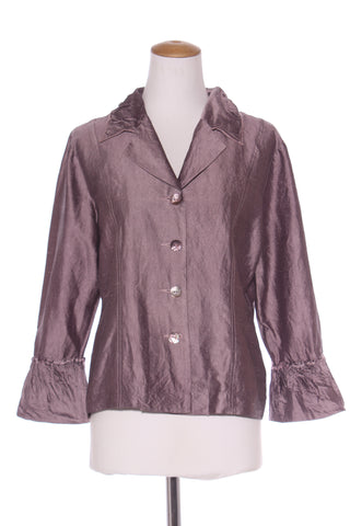 VERGE - Vintage mauve dupion cross dye silk jacket! 14
