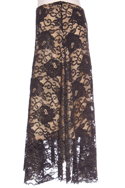 WILSON TROLLOPE (NZ) Gilded lace A line skirt! 10