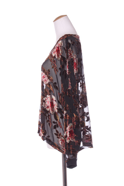 NES (NZ) Rose velvet burn out blouse! 12