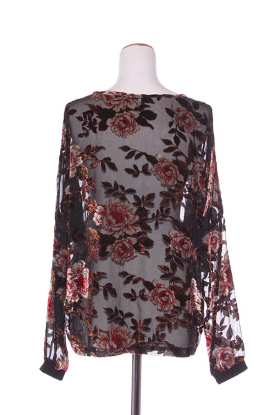 NES (NZ) Rose velvet burn out blouse! 12