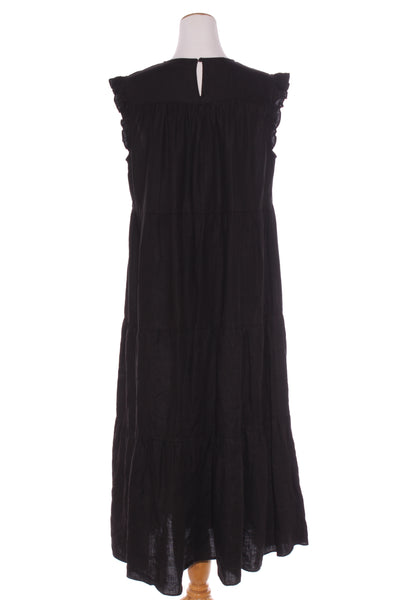 ADORNE - Frill sleeve linen tiered maxi dress! 10-12