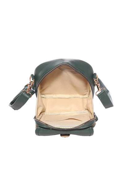 (LN) Faux leather crossbody bag - Forest green!