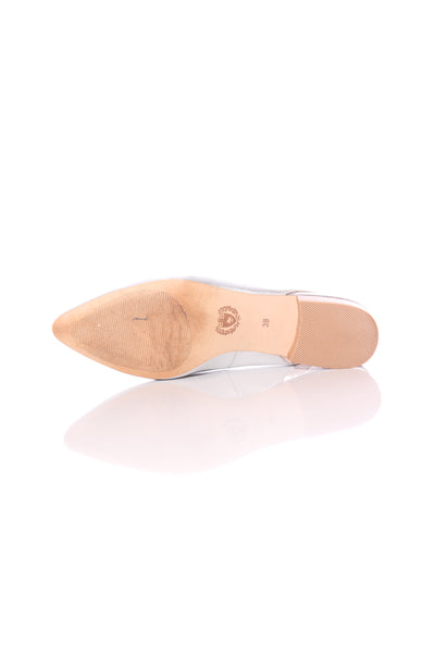 MI PIACI - Silver leather slingback flats! 39