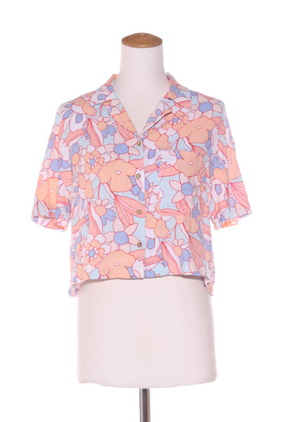 ROXY - Floral crop shelly beach shirt! 8-10