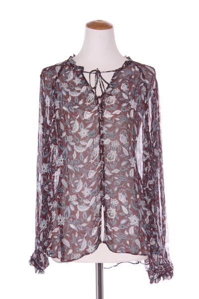 MAX - Maroon & cornflower blue floral blouse! 12