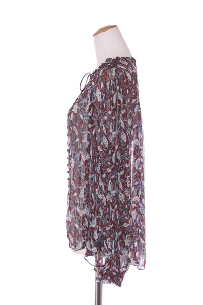 MAX - Maroon & cornflower blue floral blouse! 12