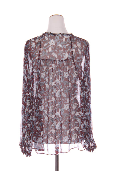 MAX - Maroon & cornflower blue floral blouse! 12