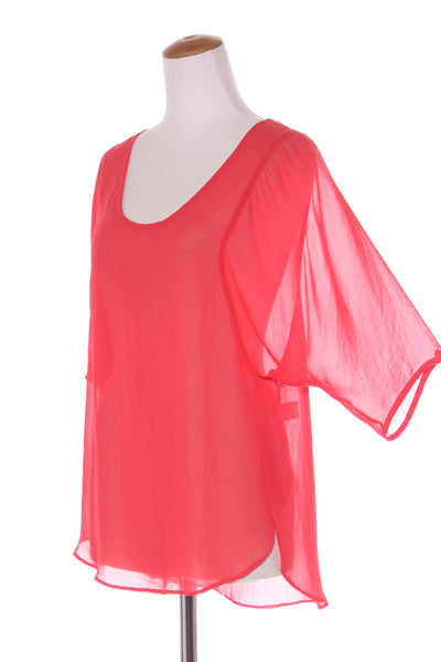 BETTY MONROE (NZ) Coral chiffon top! 10-12