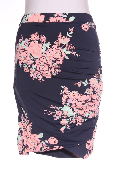 CHARLO "Tessie" Navy/pink floral meow skirt! 8