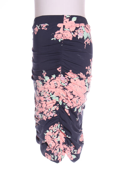 CHARLO "Tessie" Navy/pink floral meow skirt! 8