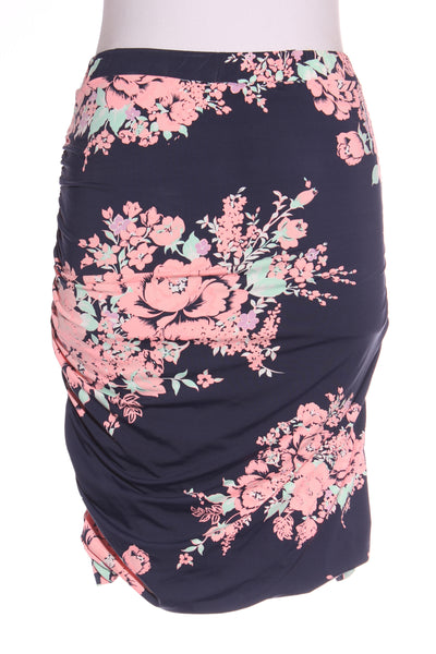 CHARLO "Tessie" Navy/pink floral meow skirt! 8