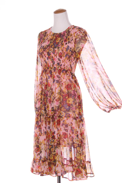 AUGUSTINE - Shirred floral midi dress! 8-10