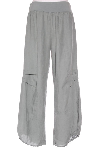 JOHN P (GR) Linen pleated angled hem Tracy pant! 12-14