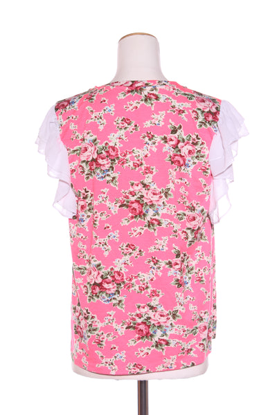 CHARLO 'V' neck ruffle sleeve floral top! 14