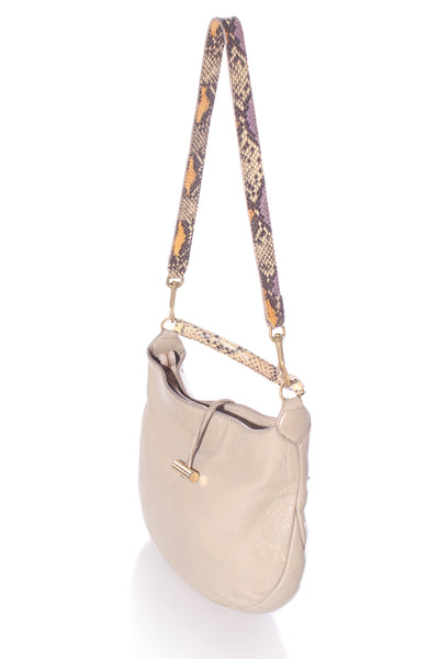 DEADLY PONIES "Mr Finch Luxe" Python Print Handle Hobo Leather bag!
