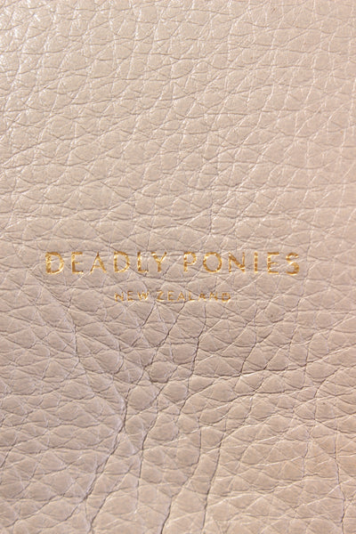 DEADLY PONIES "Mr Finch Luxe" Python Print Handle Hobo Leather bag!