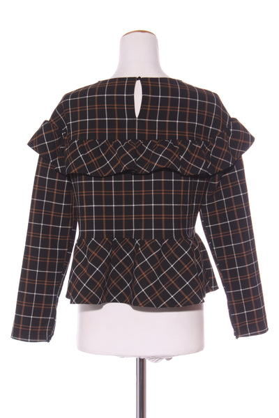 ZARA - Tan plaid ruffle sleeve top! 14
