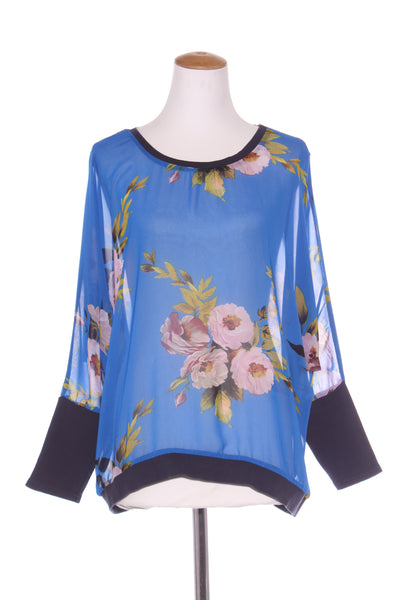 AUGUSTINE - Blue floral chiffon top! 12