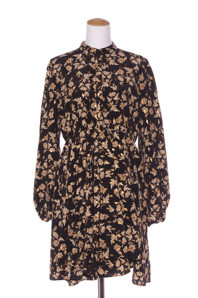 AUGUSTINE (LN) "Serphina" gold print shirt dress! 14